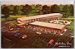 Vtg Geneseo New York NY Holiday Inn Motel Hotel 1960s View Old Chrome Postcard