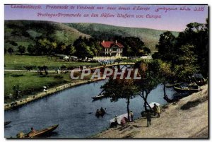 Old Postcard Constantinople Friday Promenade At Sweet waters & # 39Europe Turkey