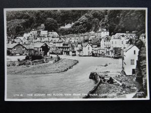 Devon Lynmouth Floods (9) showS FLOOD VIEW FROM QUAY Aug 1952 Postcard by Frith