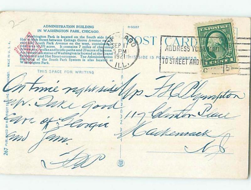 W-Border WASHINGTON PARK ADMIN BUILDING Chicago Illinois IL H6563