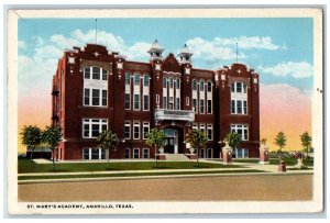 1925 St. Mary's Academy Building Street View Amarillo Texas TX Vintage Postcard