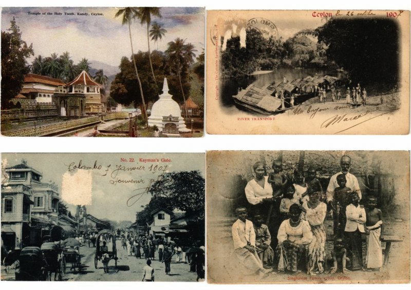 CEYLON SRI-LANKA ASIA 56 Vintage Postcards Pre-1930 ALL POOR CONDITION (L2721)