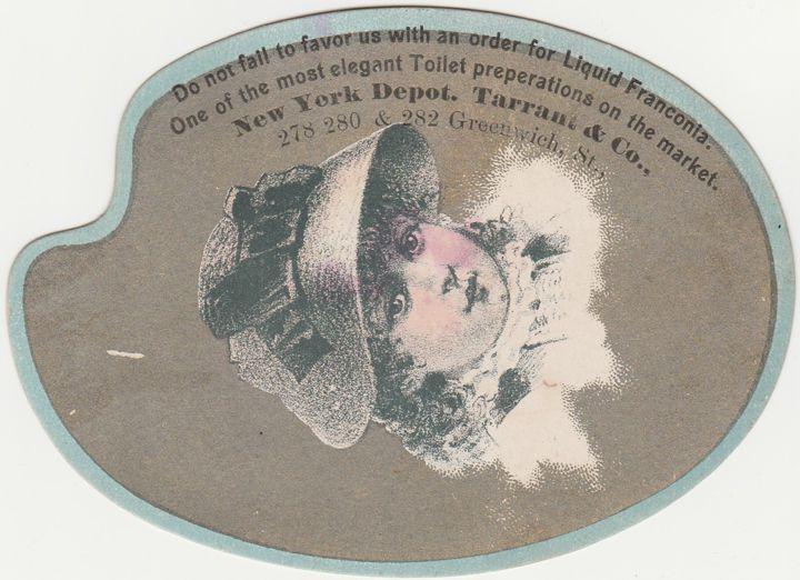 Palette Style Victorian Die-Cut Trade Card Liquid Fanconia Tarrant & Co. of NYC