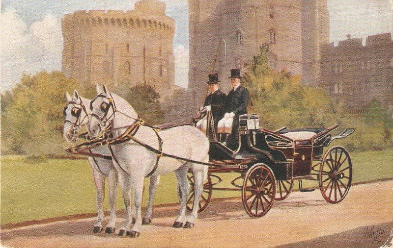 Royal Mews. Windsor Castl. Horses Tuck Oilette PC # 3007