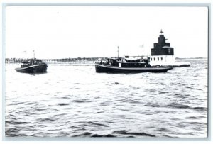 c1950's Great Lakes Dredge & Dock Co. Mary C. Martha C. Ship RPPC Photo Postcard