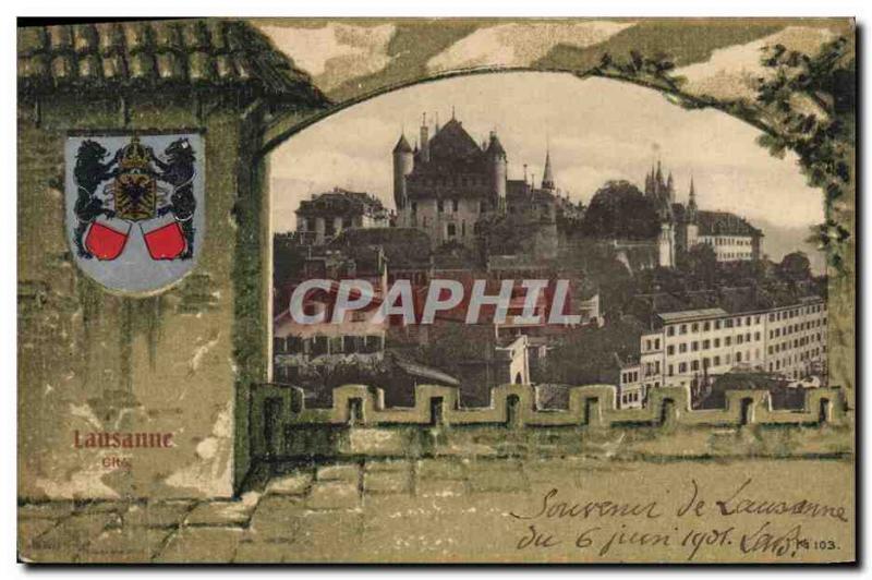 Old Postcard Lausanne Switzerland Cite Bear