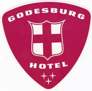 Germany Bad Godesburg Hotel Vintage Luggage Label sk3249