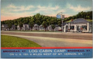 1940s Log Cabin Camp U.S. Route 150 Brodhead KY Postcard #15