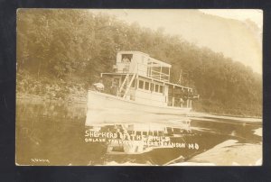 RPPC BRANSON MISSOURI SHEPHERD OF THE HILLS TANEYCOMO BOAT REAL PHOTO POSTCARD