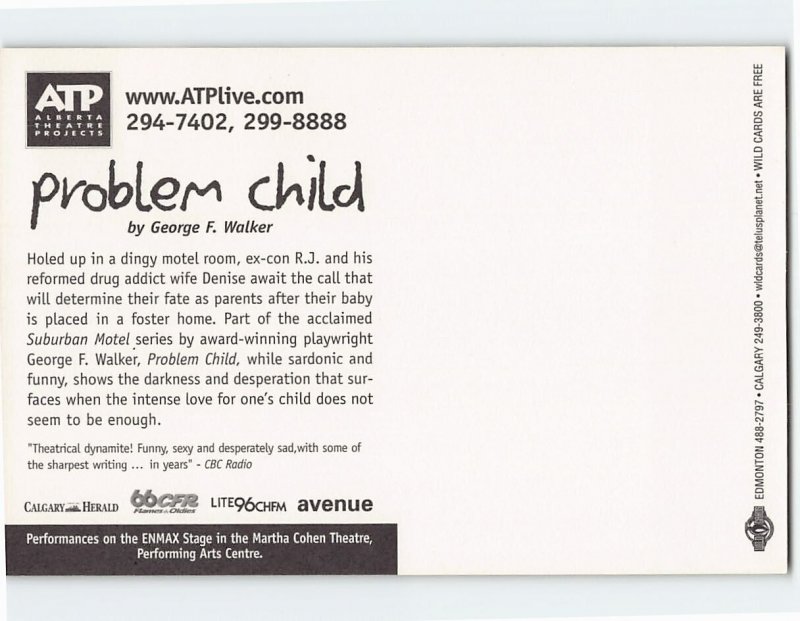 Postcard Problem Child Alberta Theatre Projects Canada