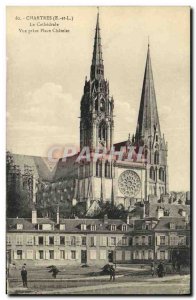 Old Postcard Chartres The Cathedral Square View Jack Chatelet