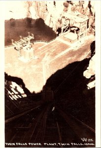 1910s RPPC Twin Falls Power Station Idaho Snake River Hydropower Photo Postcard-