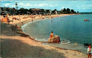 Niantic, CT Connecticut  CRESCENT BEACH Sunbathers~Waterfront Homes  Postcard