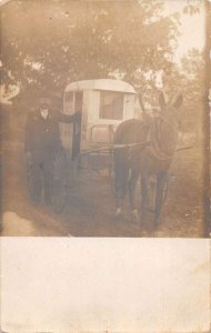 US Mail Horse Carriage and Mailman Real Photo Vintage Postcard AA44831