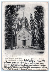 Piešťany Slovakia Postcard The New Chapel in the Park 1913 Antique Posted