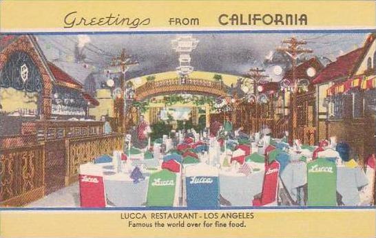 California Los Angeles Greeting From California Lucca Restaurant