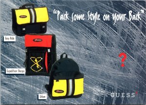 Guess? Brand Backpacks Easy Ride Expedition Sherpa Urban Advertising Postcard