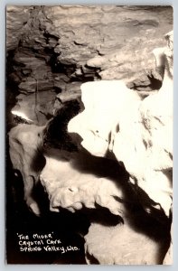 RPPC~Spring Valley WI~Crystal Cave Interior~Miser Rock Formation~c1950 Postcard