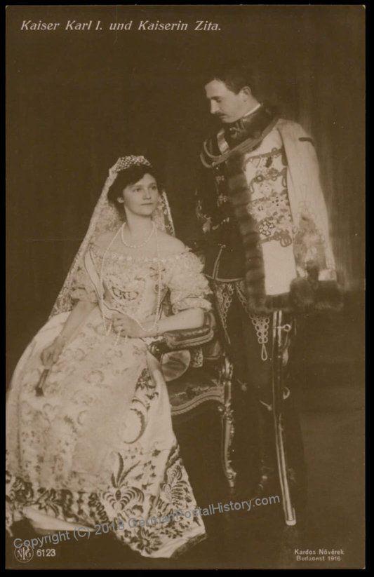 Austria WWI Kaiser Karl Franz Joseph Successor Wife Zita RPPC 65701