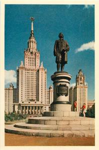 Russia Moscow Monument to M. Lomonosov near University