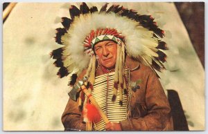 Native American Chief Algonquin Park Ontario Canada 1964 Postcard
