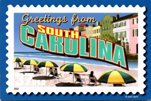 Stamps On Postcards Greetings From South Carolina