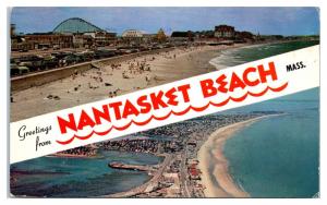 1959 Greetings from Nantasket Beach, MA Postcard