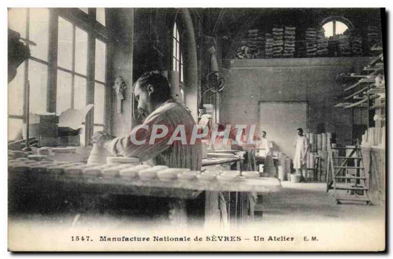 Postcard Old Pottery Ceramic Sevres National Manufacture Workshop