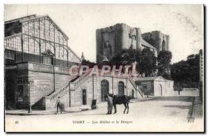 Old Postcard Niort Les Halles and the Keep
