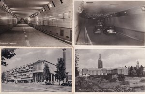 Rotterdam Museum Boymans Beurs Maastunnel 4x Real Photo Postcard s