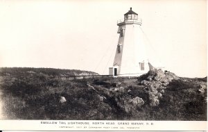 RPPC CANADA NB, New Brunswick, Grand Manan Island,Swallow Tail Lighthouse, 1931