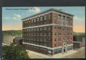 America Postcard - Masonic Temple, Huntington, West Virginia    T9181