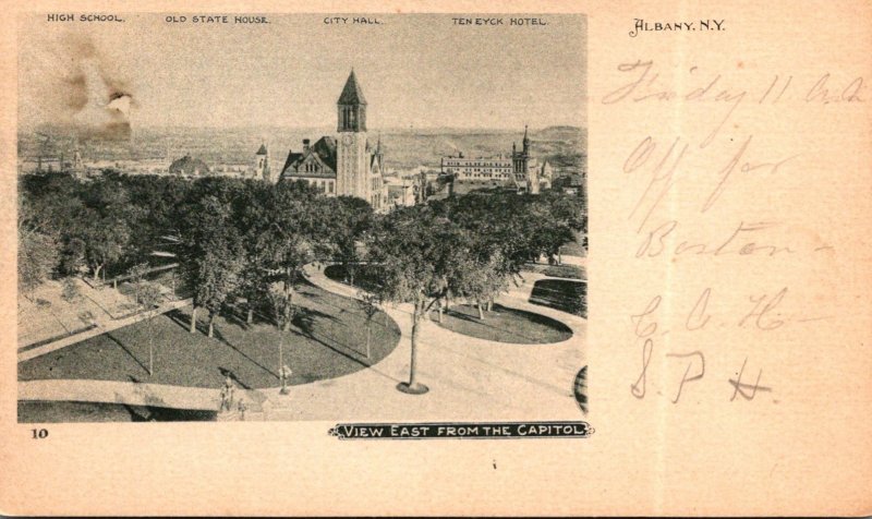 New York Albany View East From Capitol Showing High School Old State House Te...