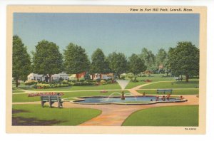 MA - Lowell. Fort Hill Park, View with Fountain