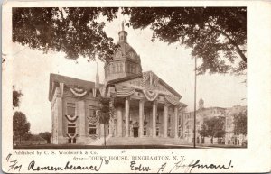 Court House Binghamton New York RPPC Undivided Back Vintage Postcard