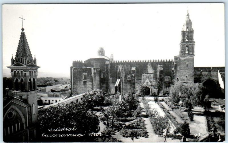 RPPC  CUERNAVACA, Morelia MEXICO  Real Photo View of CATEDRAL   Postcard