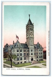 c1905 View Of City Hall Building Lowell Massachusetts MA Antique Postcard 
