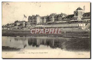 Old Postcard The Beach Cabourg Grand Hotel