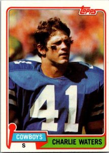 1981 Topps Football Card Charlie Waters Dallas Cowboys sk60205