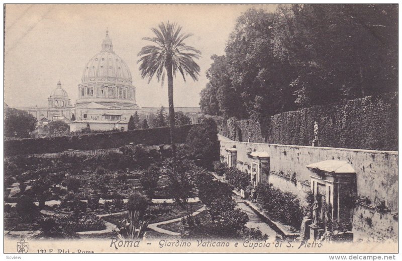 Giardino Vaticano e Cupola Di S. Pietro, Roma (Lazio), Italy, 1900-1910s