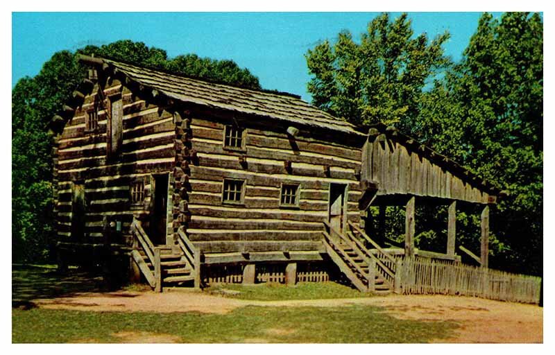 Postcard HOUSE SCENE Lincolns New Salem Illinois IL AT3522