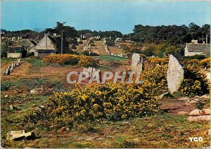 Postcard Modern Brittany Picturesque The megalithic alignments of Carnac Kerm...