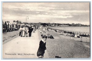 Felixstowe Suffolk England Postcard Promenade West 1916 Posted Antique