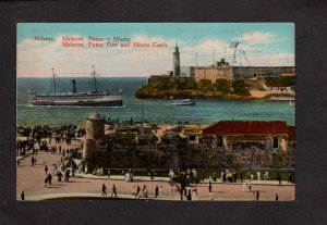 Cuba Steamer Steamship Morro Lighthouse Habana Havana Postcard Tarjeta Postal