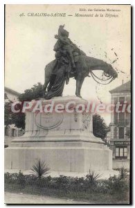 Old Postcard Chalon sur Saone Monument of Defense