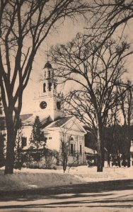 Congregational Church Bell Made Paul Revere Woodstock Vermont Vintage Postcard