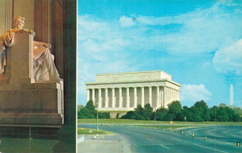 USA Abraham Lincoln Statue Lincoln Memorial Washington DC Vintage Postcard 07.46 