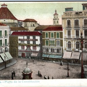 Pre-1907 Malaga, Spain Plaza de la Constitución UDB PC Public Square Cerveza A77