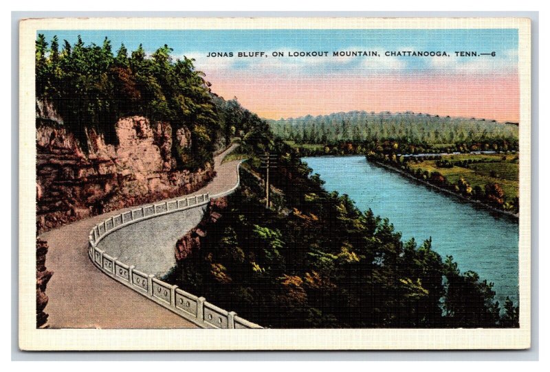 Jonas Bluff Lookout Mountain Chattanooga Tennessee TN UNP Linen Postcard W20