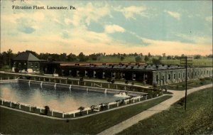 Lancaster PA Pennsylvania Filtration Plant c1910 Postcard